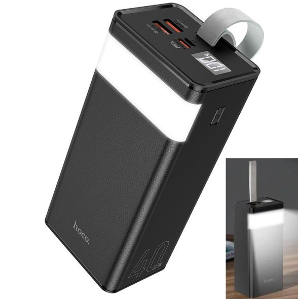 Зарядное устр-во Power Bank HOCO J86 быстрая зарядка  PD+QC3.0 4 порта 40000mAh + фонарик