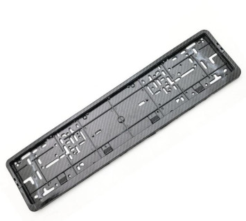 Рамка номера пластик  карбон, формат евро (книжка)