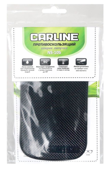 Коврик антискольз. на торпедо  Carline  чёрный,  малый 145х85мм
