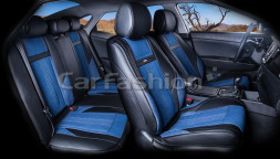 Комплект Накидок  «JEANS PLUS PREMIUM»  Черный/Черный/Черный  (джинс/экокожа)