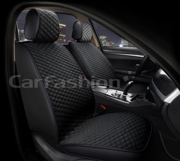 Накидки Фронт   «ROMB FRONT»  Чёрный/Чёрный/Синий  (велюр/экокожа)