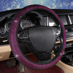 Оплетка на руль   Swarovski №4 - М, (без каркаса, мягкая) Фиолетовый