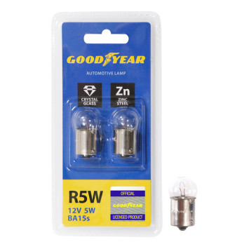 Автолампа GOODYEAR  12V  R5W  BA15s  (блистер: к-т 2шт.)