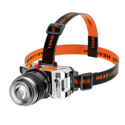 Фонарик  диодный  налобный  Carlife 9 SMD линза  20w. акб 1800Mah , дальность 200м.