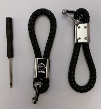 Брелок кожа плетенная  OPEL  Черный