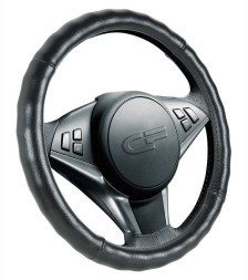 Оплетка на руль   CF  HILS - М,  Чёрный/БО (кожа)