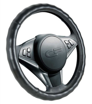 Оплетка на руль   CF  HILS - М,  Чёрный/БО (кожа)