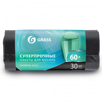 GRASS Мешки для мусора  60л.  30шт. 55х65см  черный
