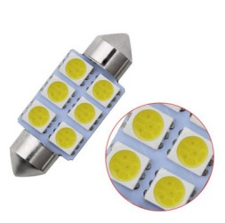 SOLAR  Свет-од  12V  T11x31  6 SMD 2835 C5W  SV8.5  белый
