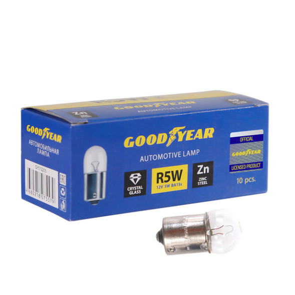 Автолампа GOODYEAR  12V  R5W  BA15s  (коробка: 10шт.)