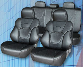 Авточехол  &quot;PILOT B&quot;  RECARO PLUS  Экокожа  Черный-Синий  (разд. подголовник)