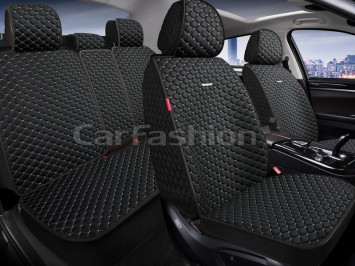 Комплект Накидок «RANCHO PLUS» Чёрный/Серый (искусственный шёлк/разд.подгол.)