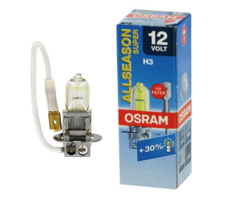 Лампа OSRAM 12V     H3   55W  ALS  PK22s (картон 1шт) (всепогодн.жёлтый свет+30%)увелич. срок службы