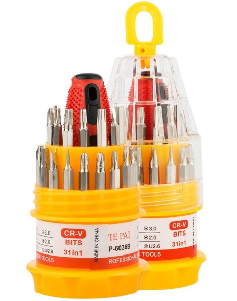 Набор отверток часовых в пластиковом кейсе  31 предмет