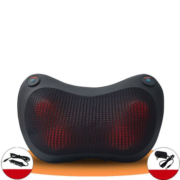 Подголовник массажный с подогревом Carlife 12V, 220V  Черный