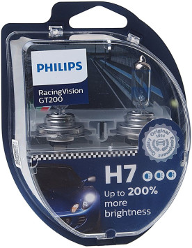 Автолампа Philips 12V   H7    55W  PX26d  Racing Vision GT200 (+200% света) Set 2 pcs.