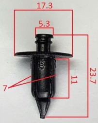 Клипсы  В=23,7 / Ш=17,3 мм.  (цена за упак. 10шт.)