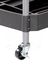 Складная тележка NORDBERG T13 с пластиковыми полками и перфорированным экраном