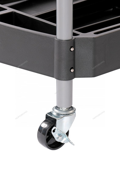 Складная тележка NORDBERG T13 с пластиковыми полками и перфорированным экраном