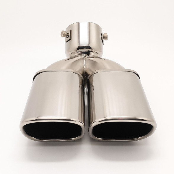 Насадка на глушитель двойная &quot;Carlife&quot; (d 76мм) ширина 144мм длина 155мм