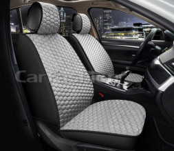 Накидки Фронт «SOTA FRONT» Серый/Чёрный/Серый (велюр/экокожа)