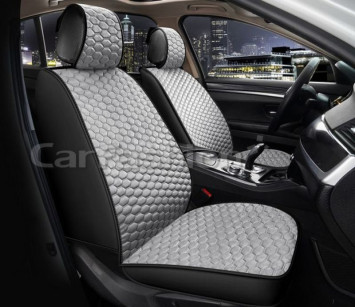 Накидки Фронт   «SOTA FRONT»  Серый/Чёрный/Серый  (велюр/экокожа)