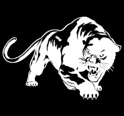 Наклейка "Пантера"  19,5х13,6см Белый