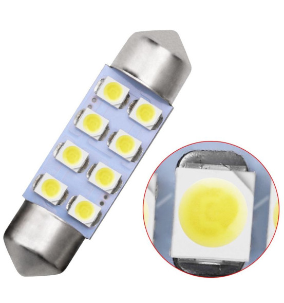 SOLAR  Свет-од  12V  T11x31  8 SMD 2835 C5W  SV8.5  белый