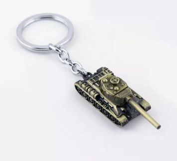 Брелок  Танк карабин (1 кольцо)  Бронза