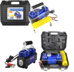 Компрессор  TORNADO АК-90  10Атм/90л/150 PSI/КЕЙС/LED фонарь /двухпоршн/, цифр.манометр,автостоп