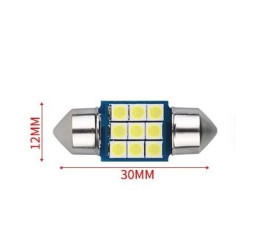 SOLAR  Свет-од  12V  T11x31  9 SMD 1210 C5W  SV8.5  белый