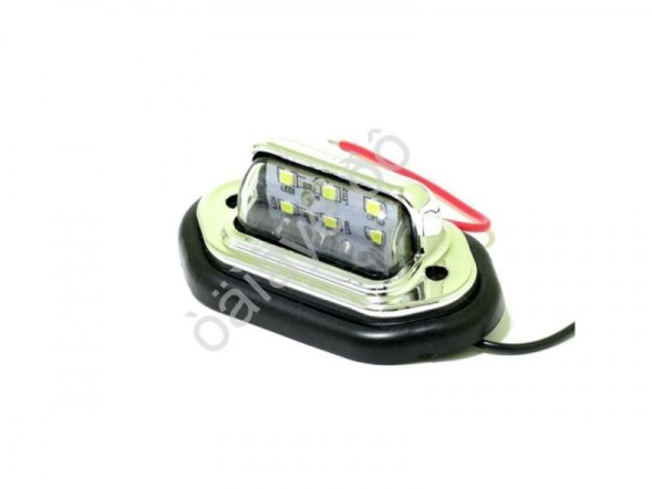 Подсветка номера 6 LED 12-30v 50мм хром