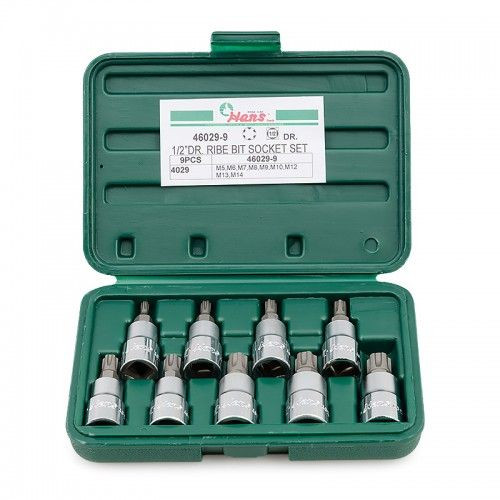 Инструмент HANS. Набор головок RIBE CV 1/2&quot; M5-M14 9шт