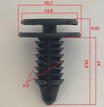Клипсы  В=24 / Ш=16,7 мм.  (цена за упак. 10шт.)