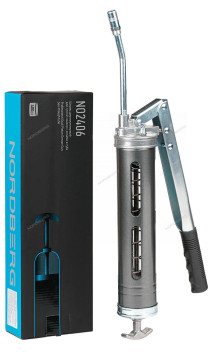 Шприц двухплунжерный NORDBERG NO2406 для густой смазки с окнами в тубе (400 мл) 