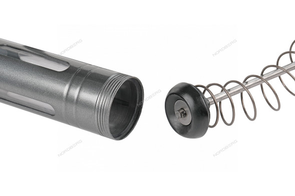 Шприц двухплунжерный NORDBERG NO2406 для густой смазки с окнами в тубе (400 мл) 