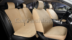 Комплект Накидок «ROMB» Бежевый/Бежевый/Бежевый (велюр/экокожа)