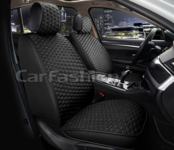 Накидки Фронт   «SOTA FRONT»  Чёрный/Чёрный/Серый  (велюр/экокожа)