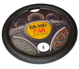 Оплетка на руль   BRENDCAR  "TOUR" - S,  Чёрный/Чёрный (экокожа/перфорация)