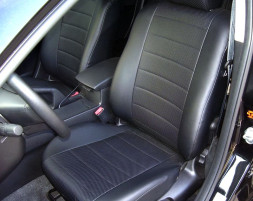 Авточехлы  Экокожа  Skoda  Rapid (раздельная) с 2014г-  черный