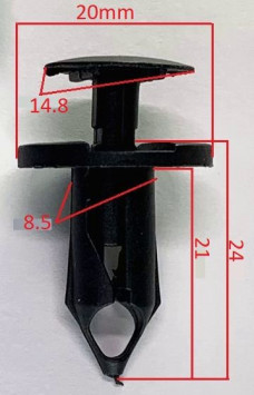 Клипсы  В=24 / Ш=20 мм.  (цена за упак. 10шт.)