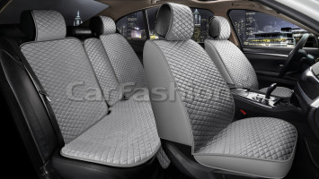 Комплект Накидок «ROMB» Серый/Серый/Серый (велюр/экокожа)