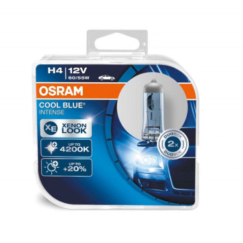Лампа OSRAM 12V     H4   60/55W  CBI BOX  P43t  (2шт.) (+ 20% голуб.4200К)