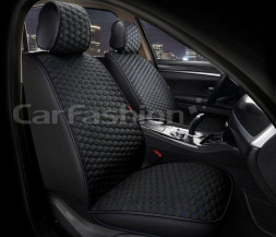 Накидки Фронт   «SOTA FRONT»  Чёрный/Чёрный/Синий  (велюр/экокожа)