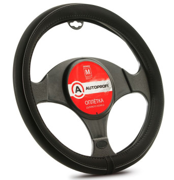 Оплетка на руль  Autoprofi  2020 BK M  черный (синтетический нубук)