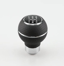 Ручка к/п декор. Carlife кож.зам  круглая, перфорация черная+серебро 5+R