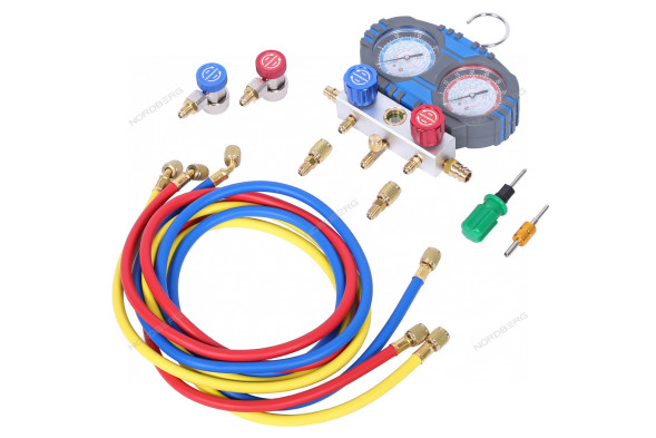 Манометрический коллектор NORDBERG NFG32K со шлангами и муфтами в кейсе