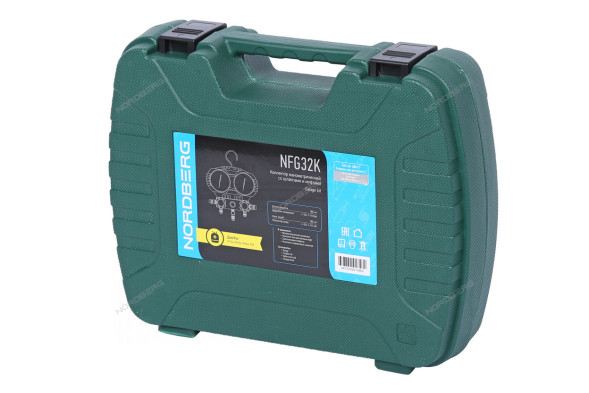 Манометрический коллектор NORDBERG NFG32K со шлангами и муфтами в кейсе