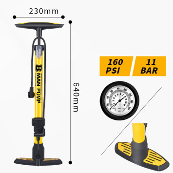 Насос ручной &quot;Carlife&quot;  металл.цилиндр, с манометром 640mm