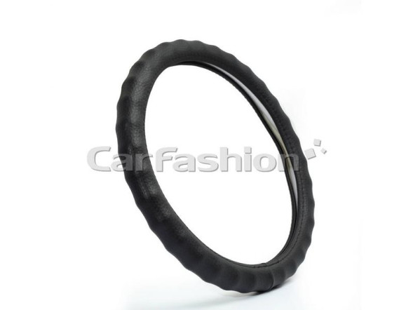 Оплетка на руль   CF  AURORA - М, Черный (экокожа, рифленная)